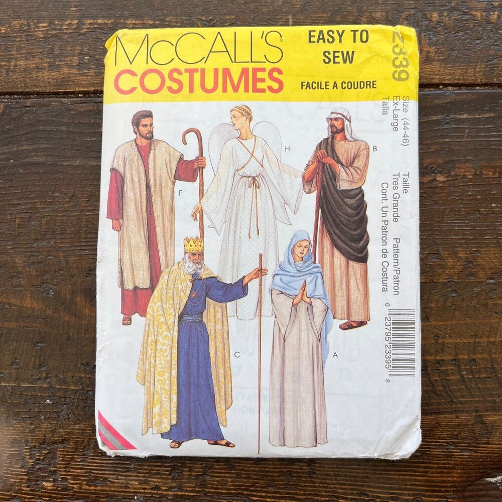 McCalls #2339 Nativity Biblical Costumes Sewing Pattern Adult Size 44 - 46 UNCUT